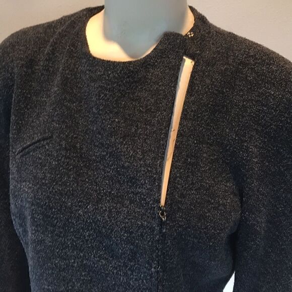 Dana Buchman grey stretch Moto top jacket 10 - Picture 4 of 16